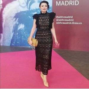 Zara textured ruffle dress